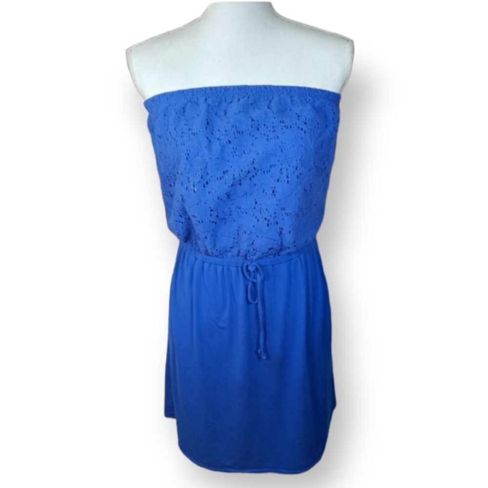 XHILARATION ROYAL BLUE STRAPLESS MINI DRESS SZ.M EUC